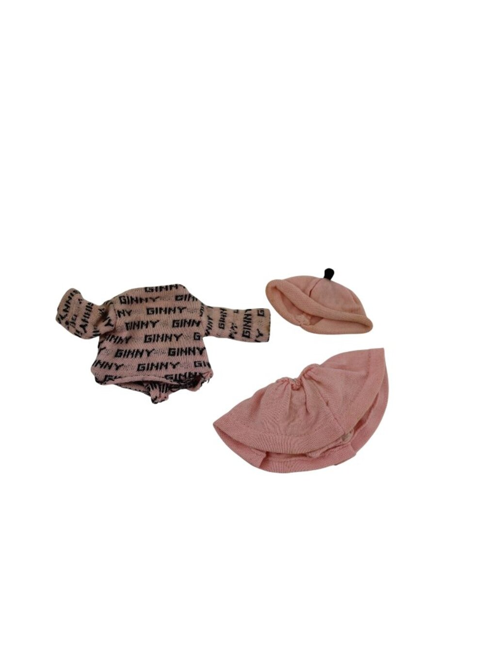 Ginny Doll Pink Skirt Sweater Hat #828 1954 Vintage 94240 Gym Kids